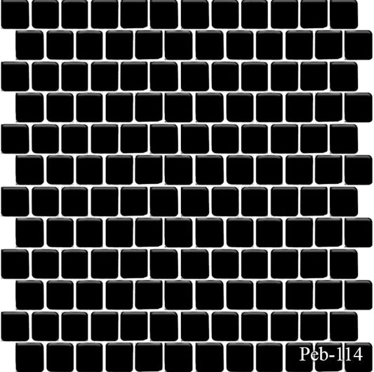 Black 1x1 Fujiwa Pool Tile Peb Series - Hey Tiles