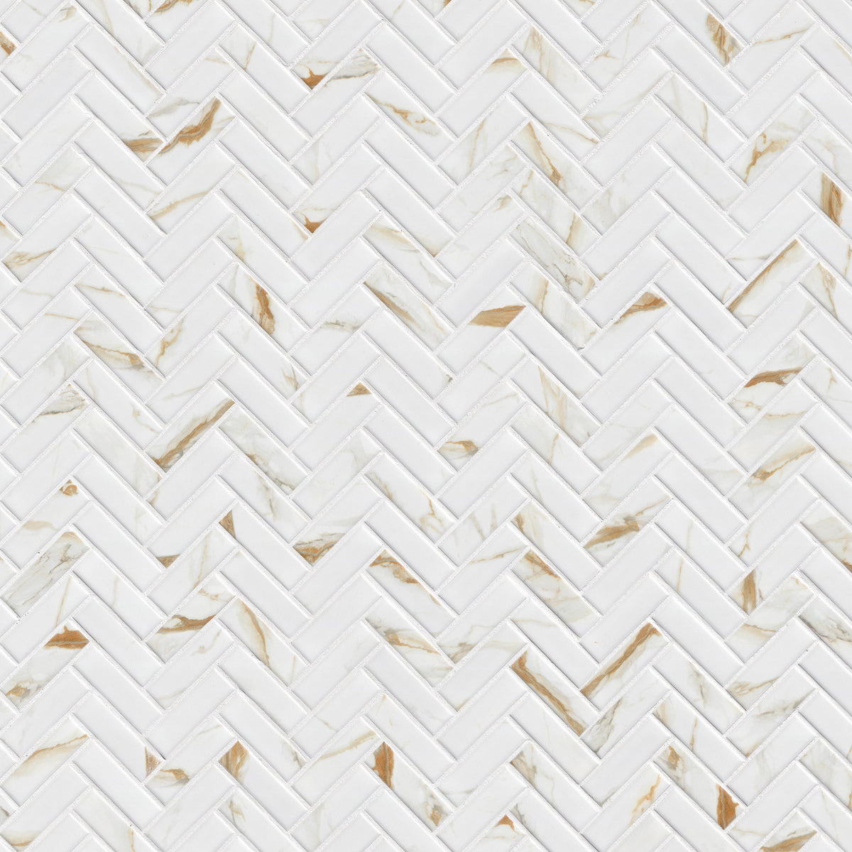 MSI Calacatta Gold Matte Herringbone variation