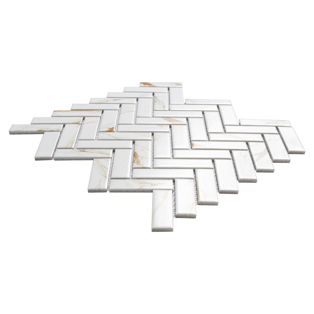 MSI Calacatta Gold Matte Herringbone edge