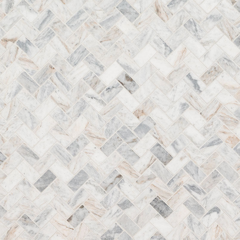 MSI Capri Blue herringbone mosaic variation