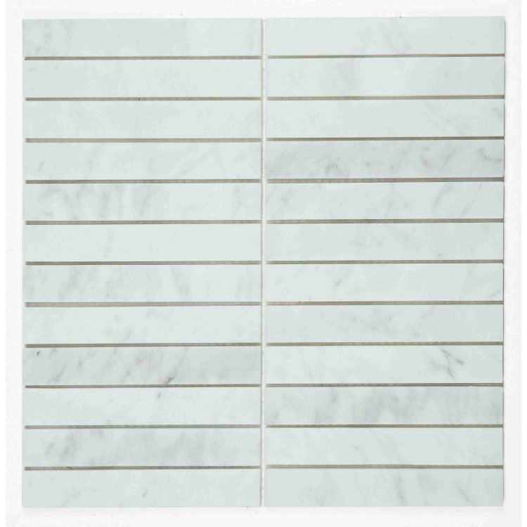 Carrara Luxe Honed Linear Mosaic 11.75 x 11.75 - Hey Tiles