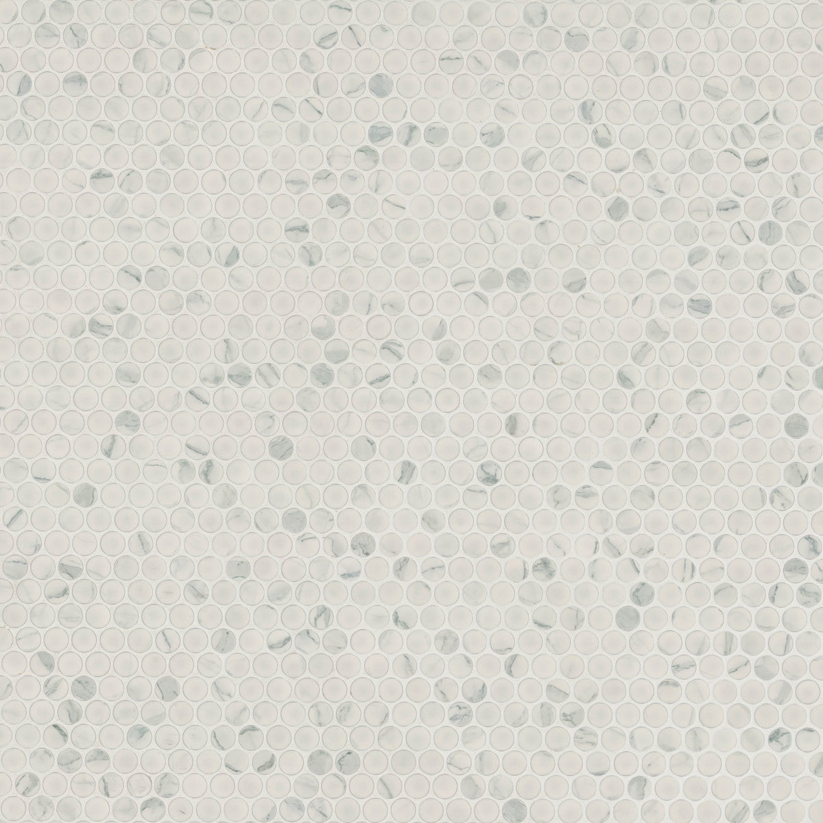 MSI Carrara Matte Penny Round mosaic variation