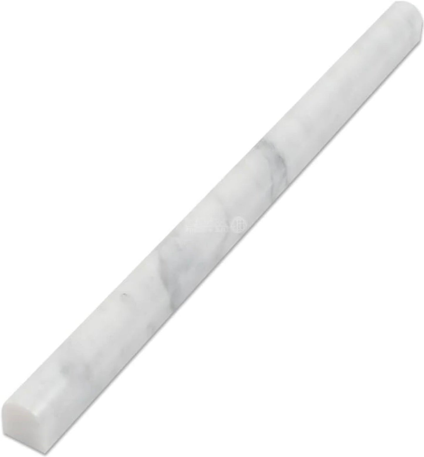 Carrara White Pencil Molding 3/4 x 12 - Hey Tiles