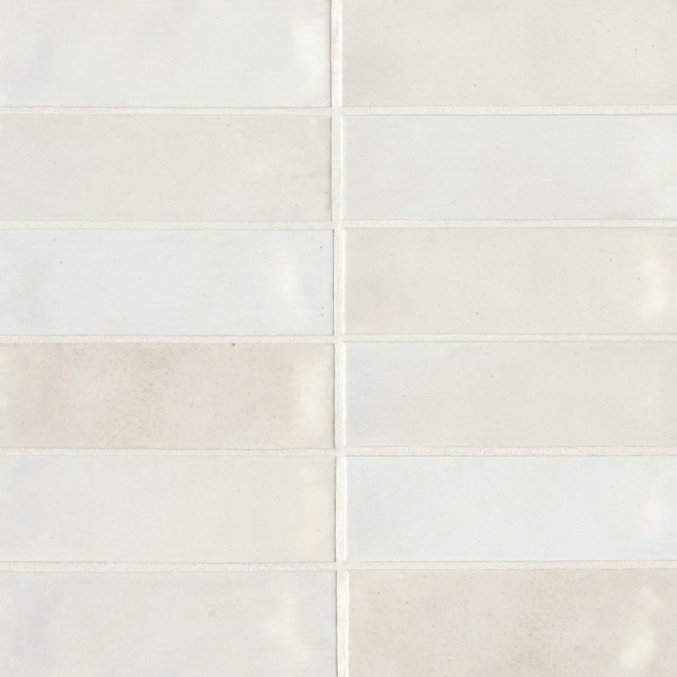 Celine 2" x 6" Porcelain Floor & Wall Tile in White - Hey Tiles