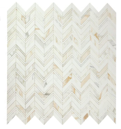 Chevron Ravenna Calacatta 11.75 x 12.25 - Hey Tiles