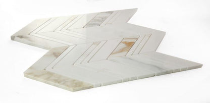 Chevron Ravenna Calacatta 11.75 x 12.25 - Hey Tiles