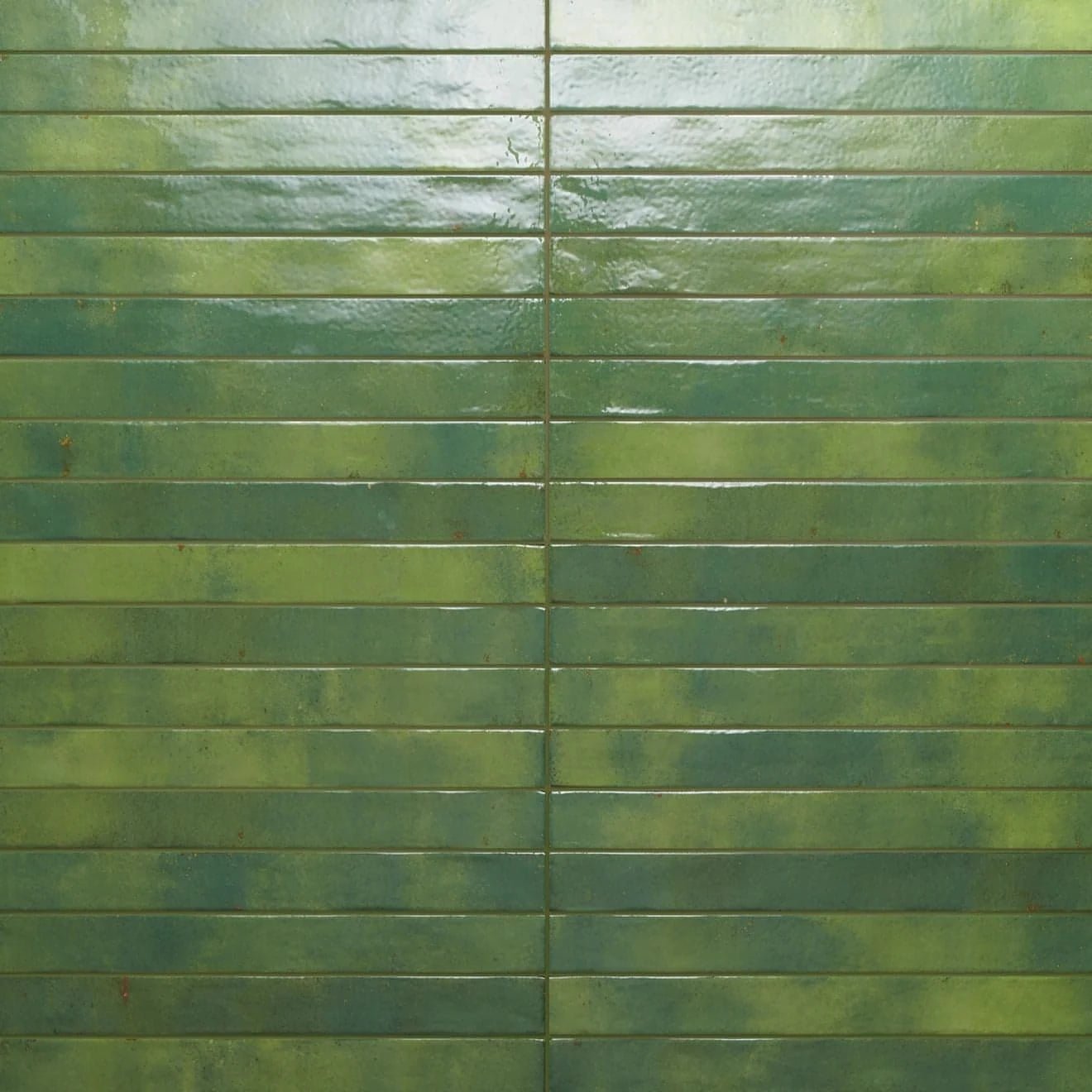 Chroma 2" x 18" Glossy Porcelain Field Tile in Green - Hey Tiles