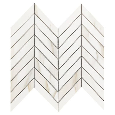 Classici Calacatta Gold Matte Chevron 10 x 12 - Hexagon Interiors