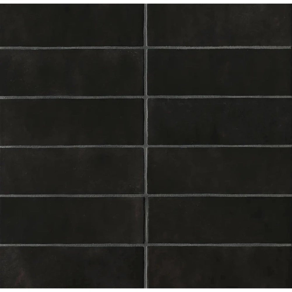 Cloe 2.5" x 8" Ceramic Tile in Black - Hey Tiles