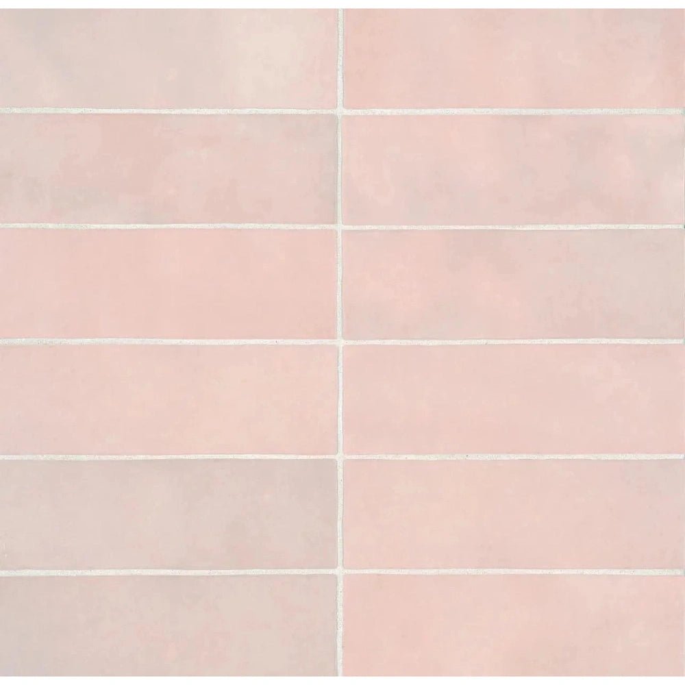 Cloe 2.5" x 8" Ceramic Tile in Pink - Hey Tiles