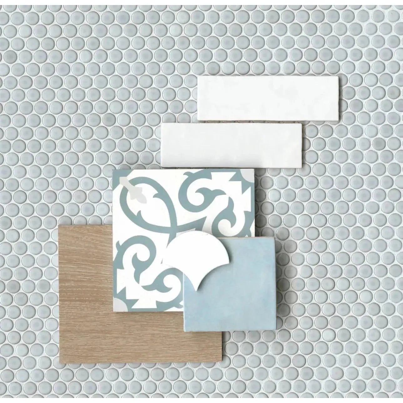 Cloe 5" x 5" Ceramic Tile in Baby Blue - Hey Tiles