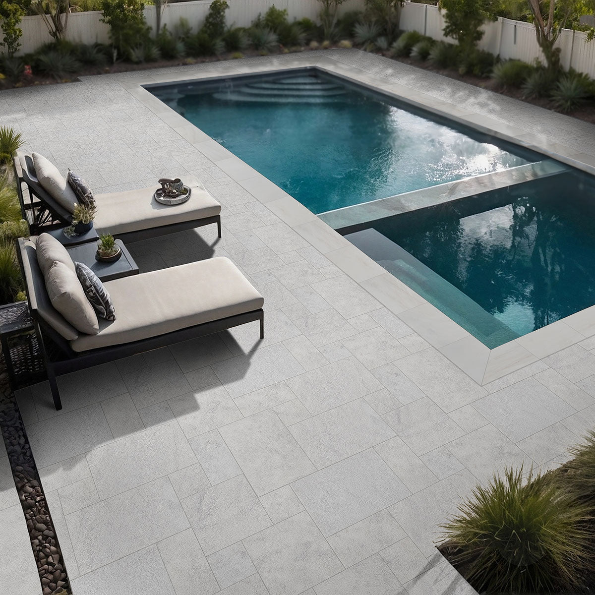 MSI Crystal White 16" x 24" x 3 cm Sandblasted Marble Paver - lifestyle view 3