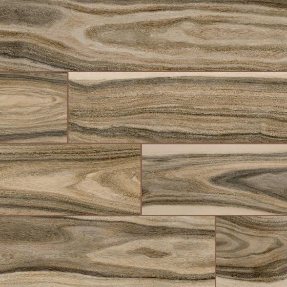 Dellano Deep Bark 8 x 48 Porcelain Tile - Hey Tiles