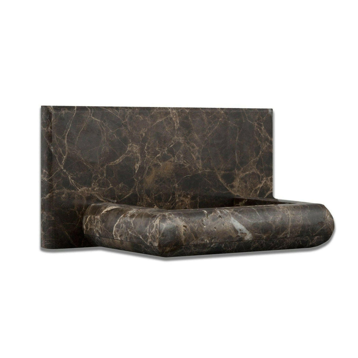 Emperador Dark marble polished soap holder alternate angle