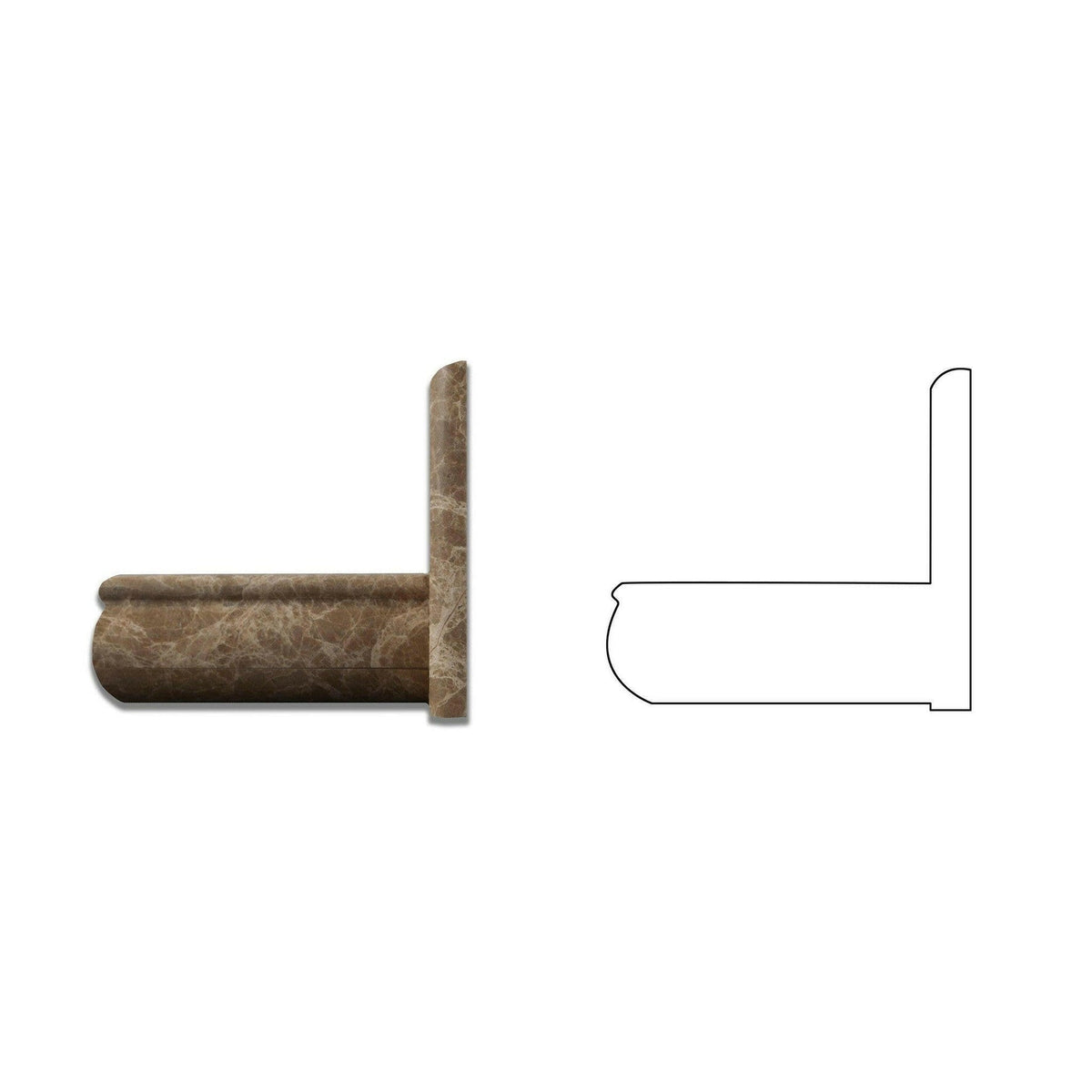 Emperador Light polished soap holder profile