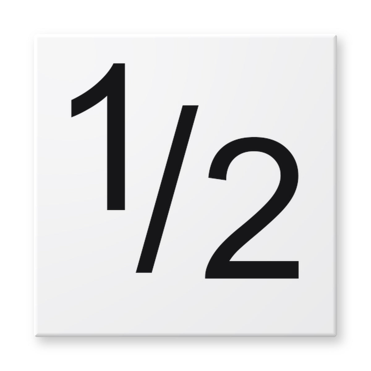 Fujiwa 6x6 pool depth marker tile 1/2 – white porcelain, black lettering