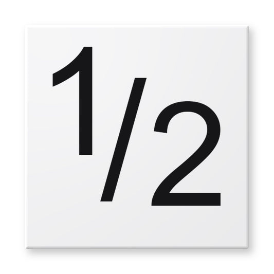 Fujiwa 6x6 pool depth marker tile 1/2 – white porcelain, black lettering