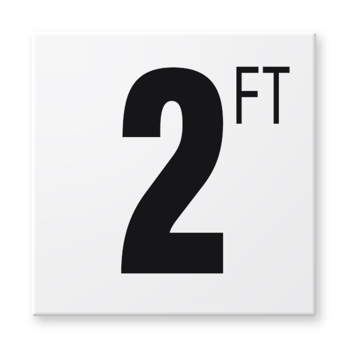 Fujiwa 6x6 pool depth marker tile 2 Feet – white porcelain, black lettering