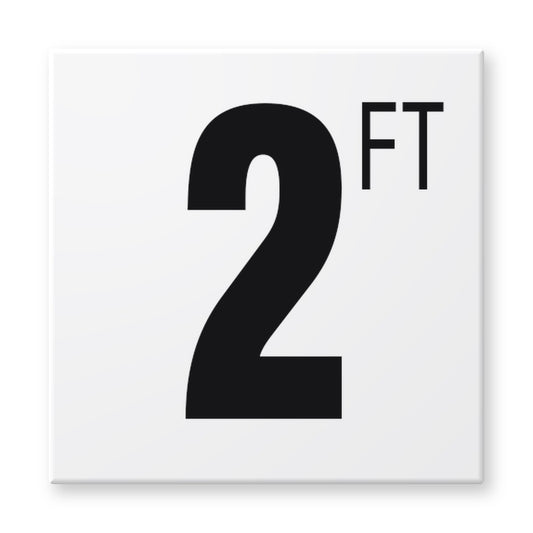 Fujiwa 6x6 pool depth marker tile 2 Feet – white porcelain, black lettering