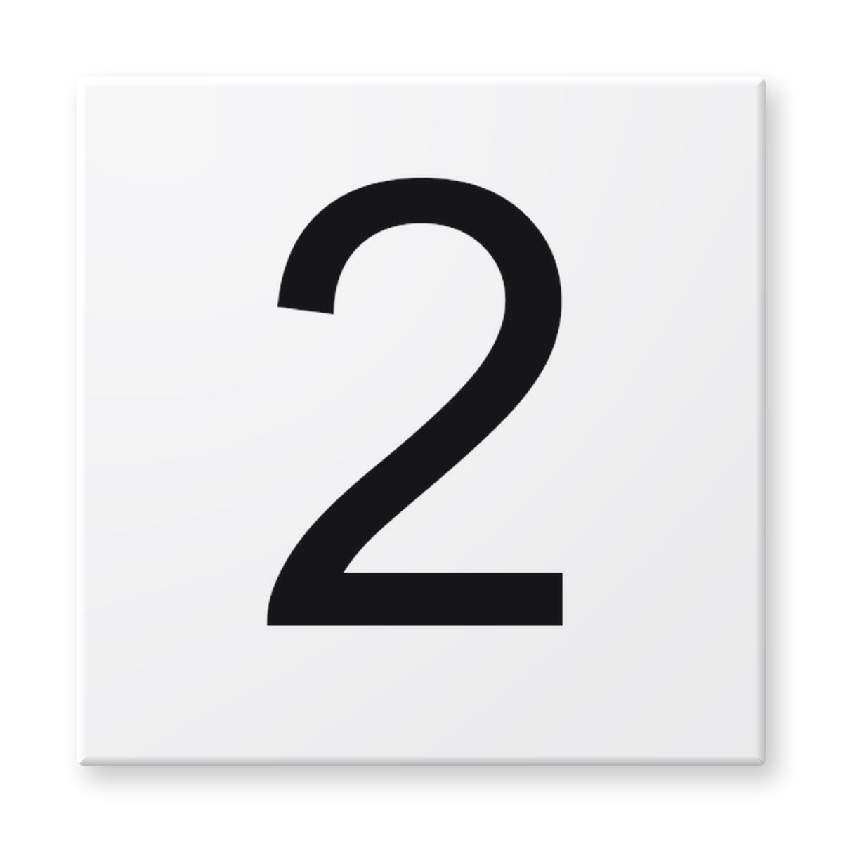 Fujiwa 6x6 pool depth marker tile #2 – white porcelain, black lettering