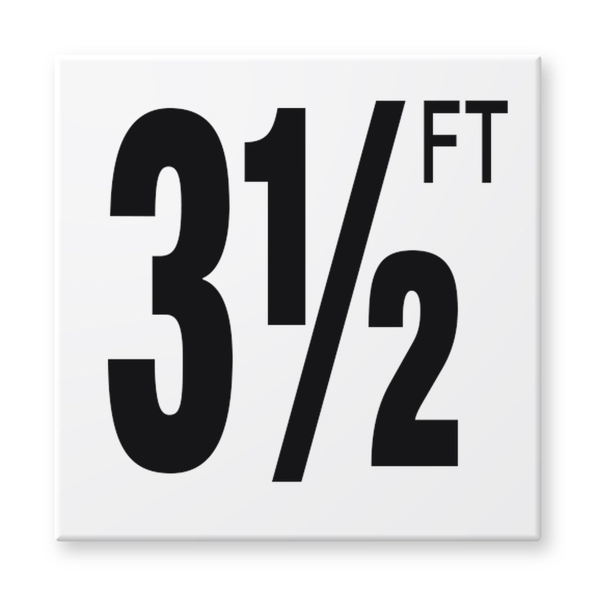 Fujiwa 6x6 pool depth marker tile 3 1/2 Feet – white porcelain, black lettering