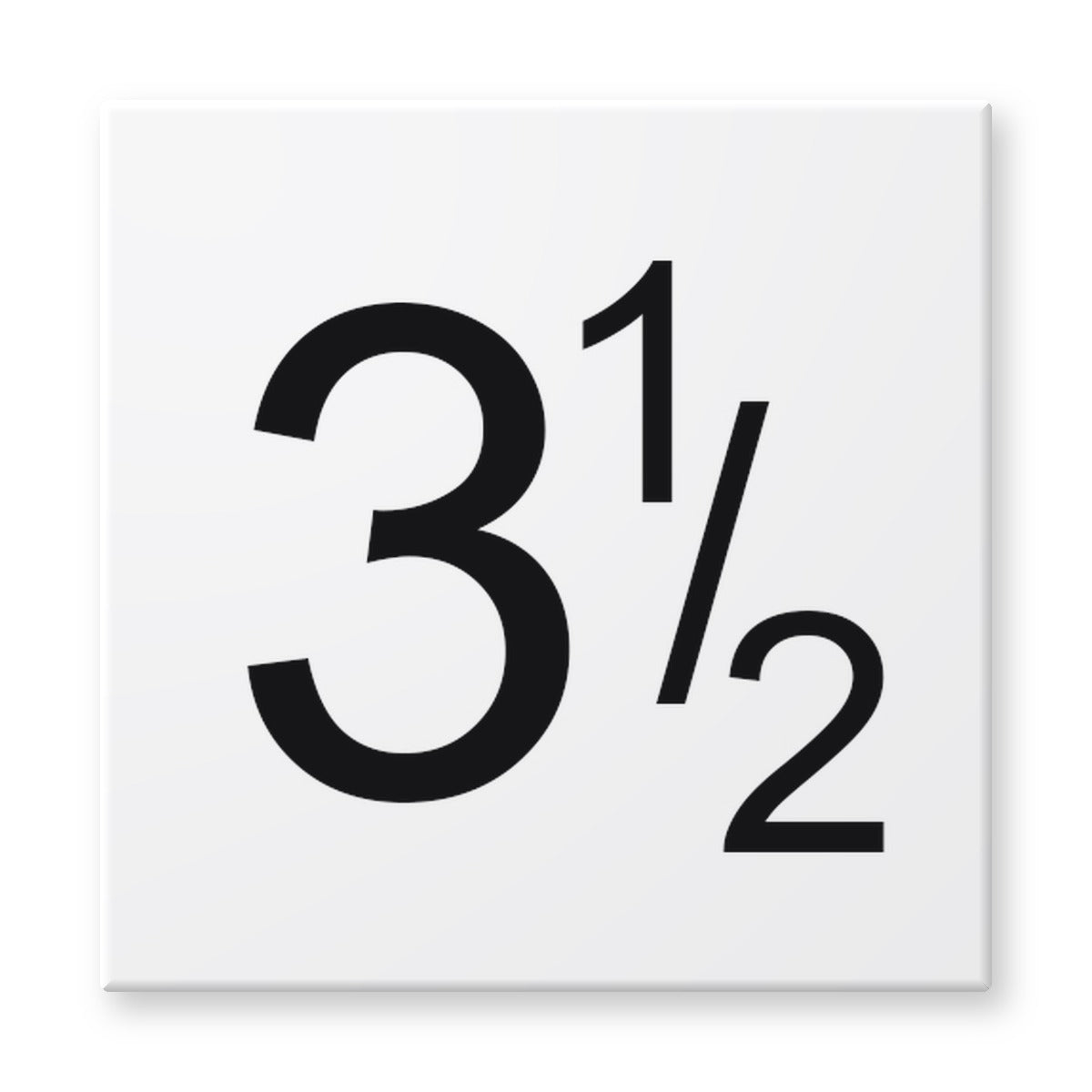 Fujiwa 6x6 pool depth marker tile 3 1/2 – white porcelain, black lettering