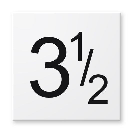 Fujiwa 6x6 pool depth marker tile 3 1/2 – white porcelain, black lettering