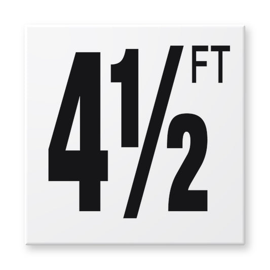 Fujiwa 6x6 pool depth marker tile 4 1/2 Feet – white porcelain, black lettering