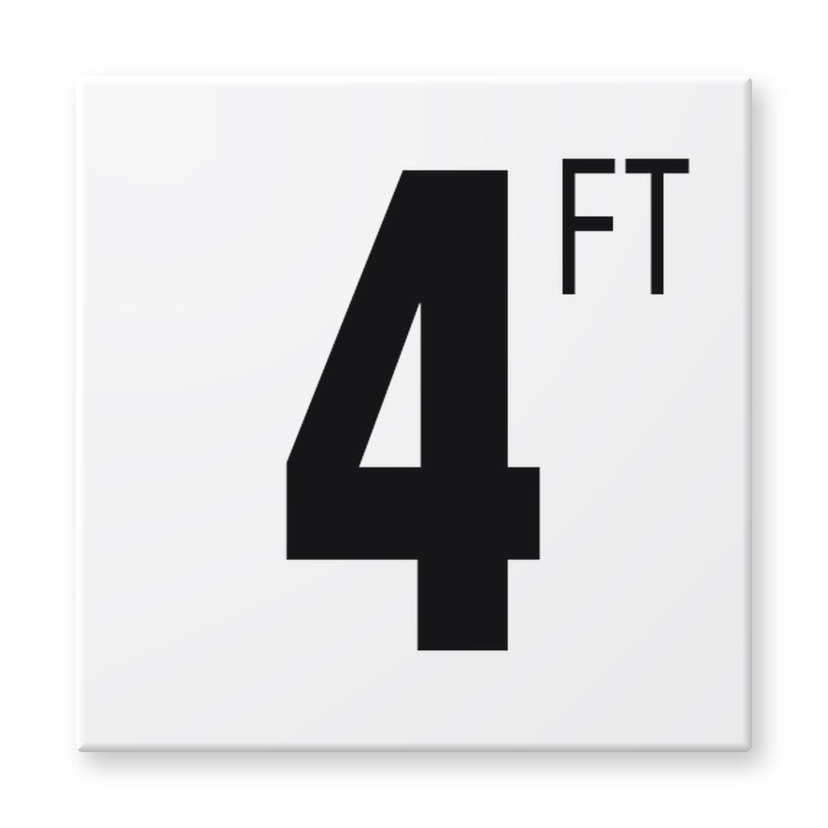 Fujiwa 6x6 pool depth marker tile 4 Feet – white porcelain, black lettering