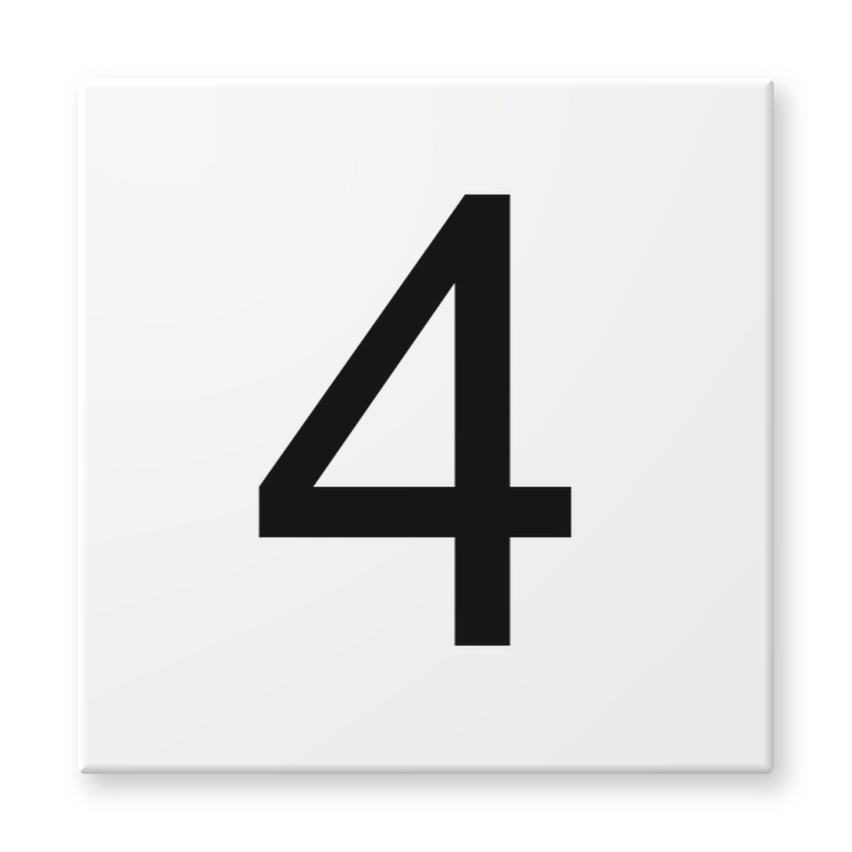 Fujiwa 6x6 pool depth marker tile #4 – white porcelain, black lettering