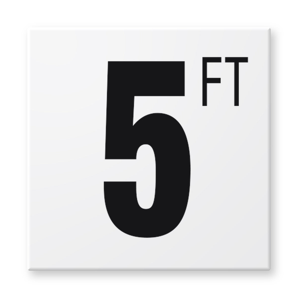 Fujiwa 6x6 pool depth marker tile 5 Feet – white porcelain, black lettering