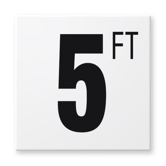Fujiwa 6x6 pool depth marker tile 5 Feet – white porcelain, black lettering