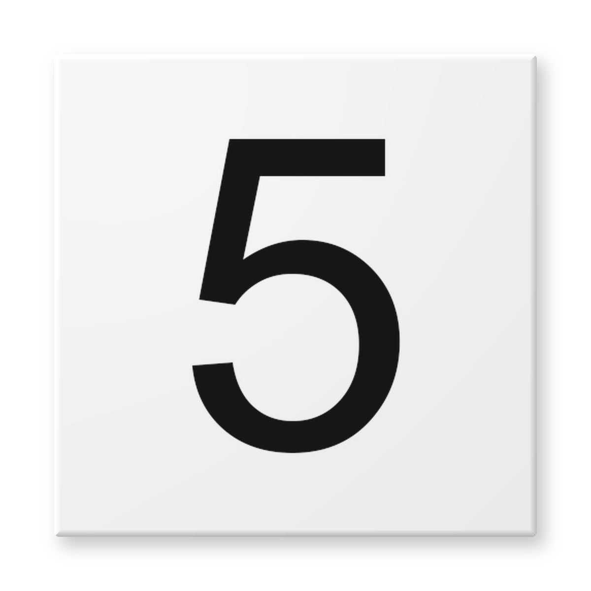 Fujiwa 6x6 pool depth marker tile #5 – white porcelain, black lettering