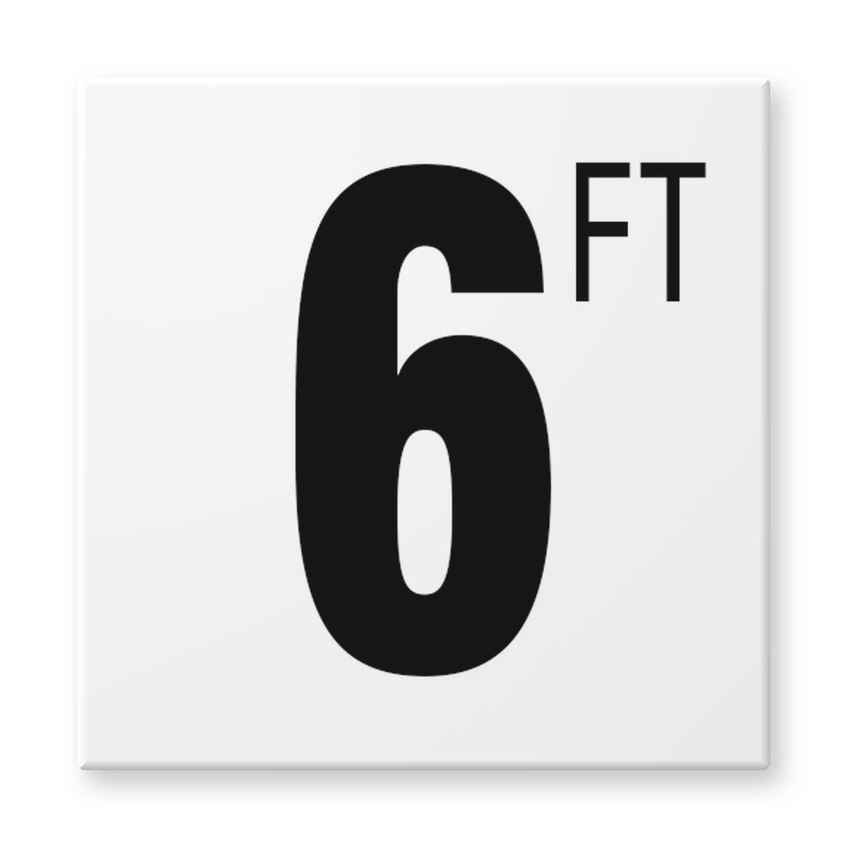 Fujiwa 6x6 pool depth marker tile 6 Feet – white porcelain, black lettering