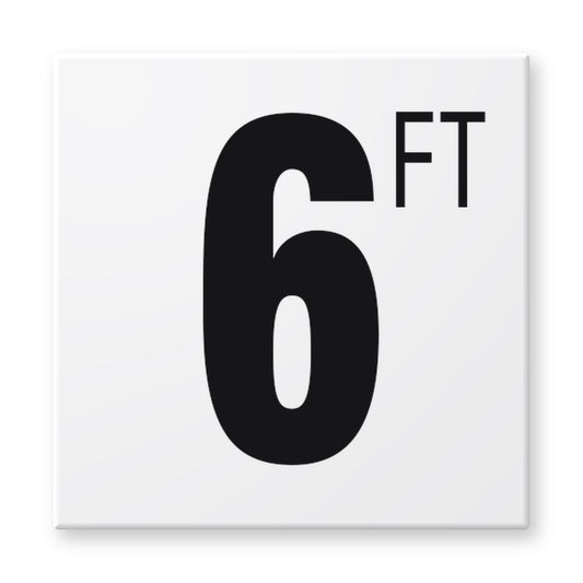 Fujiwa 6x6 pool depth marker tile 6 Feet – white porcelain, black lettering