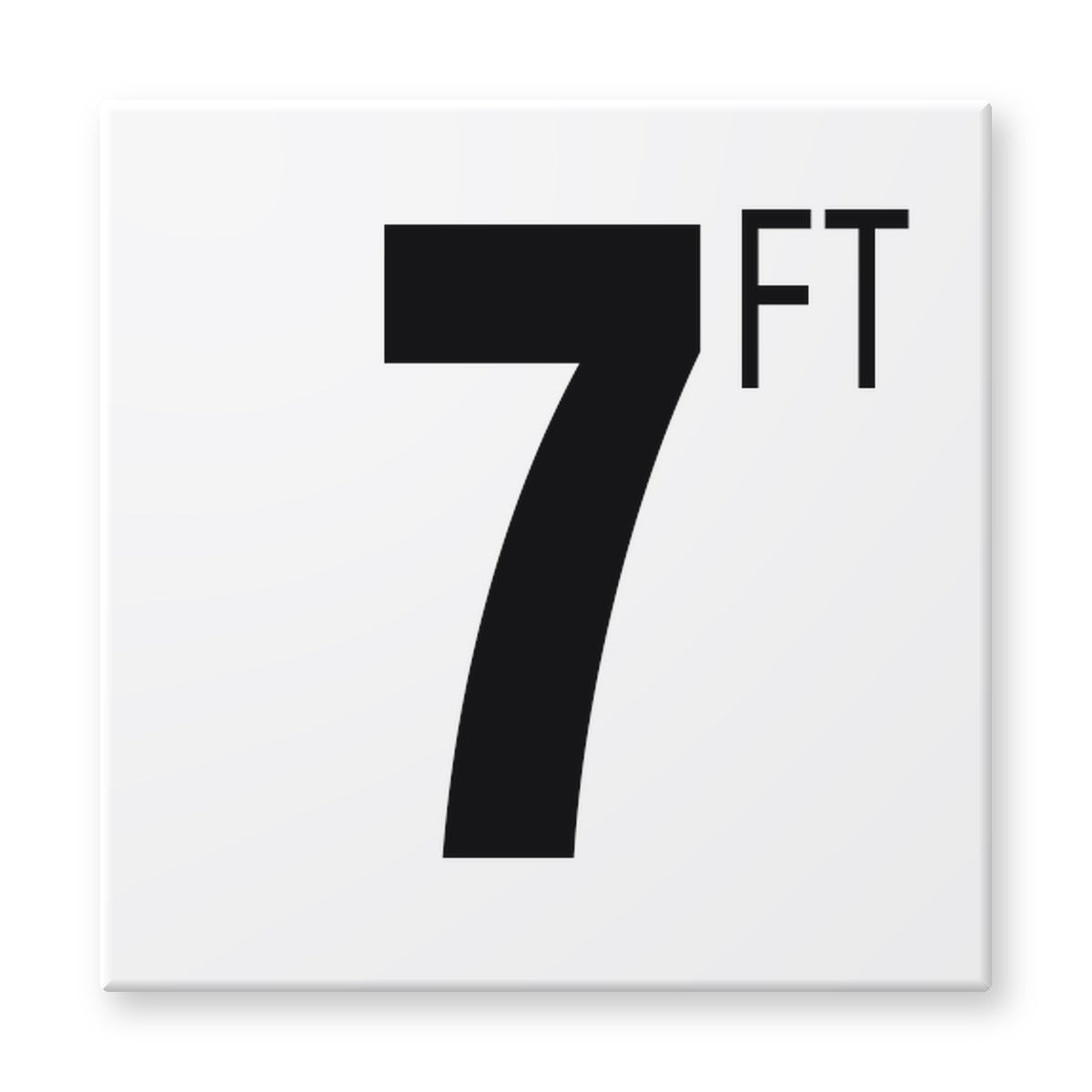 Fujiwa 6x6 pool depth marker tile 7 Feet – white porcelain, black lettering