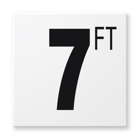 Fujiwa 6x6 pool depth marker tile 7 Feet – white porcelain, black lettering