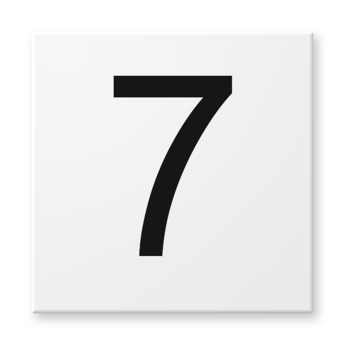 Fujiwa 6x6 pool depth marker tile #7 – white porcelain, black lettering