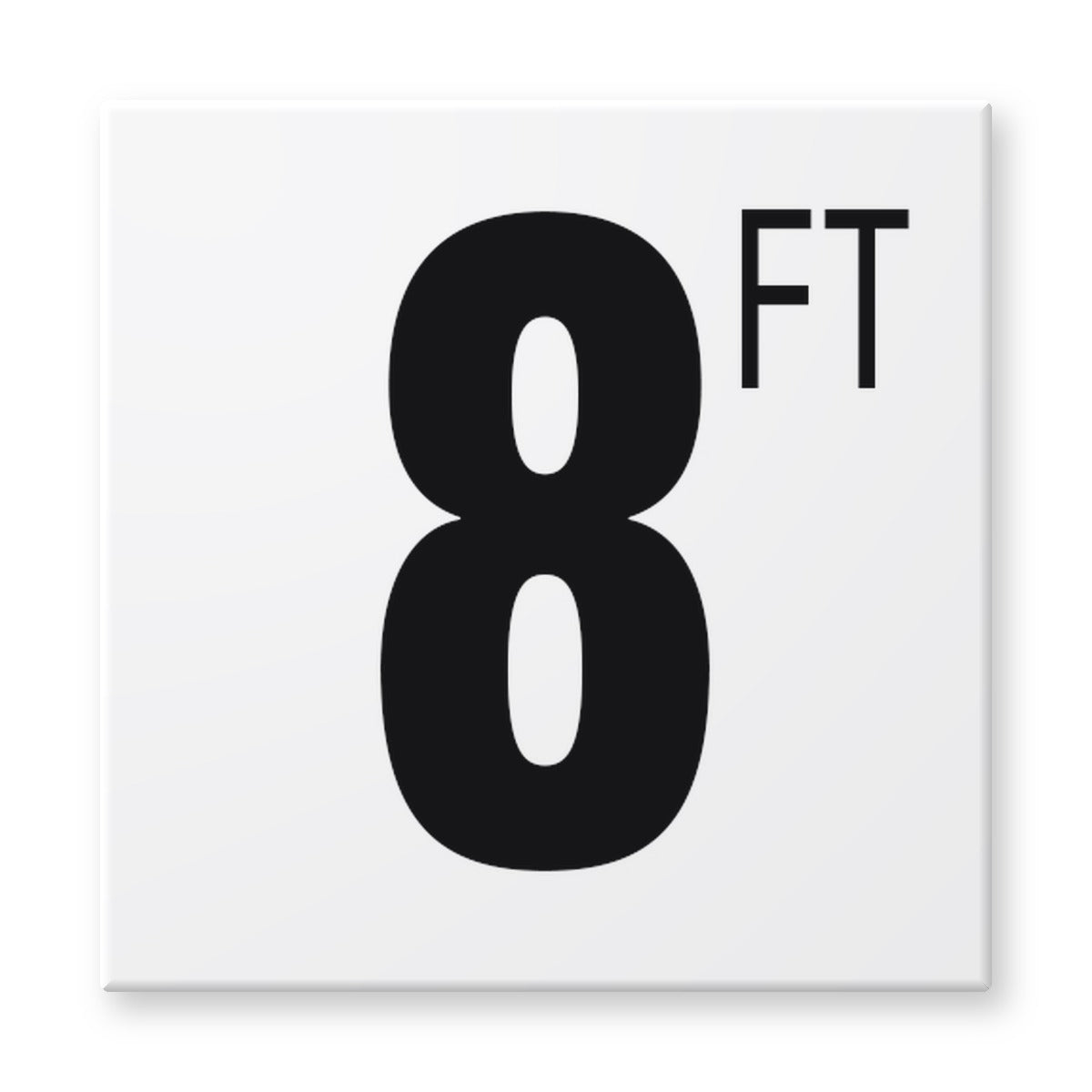 Fujiwa 6x6 pool depth marker tile 8 Feet – white porcelain, black lettering