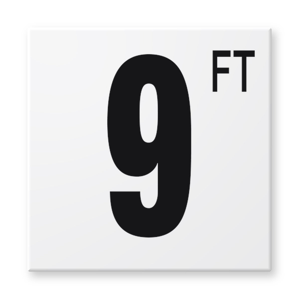 Fujiwa 6x6 pool depth marker tile 9 Feet – white porcelain, black lettering