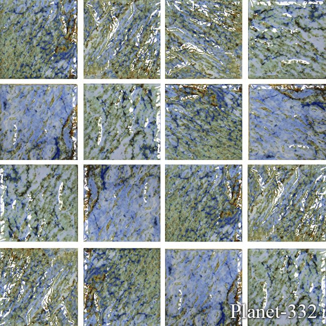 FUJIWA POOL TILES, PLANET 332 ALBI SERIES, MULTI - COLOR, 3" X 3" - Hey Tiles