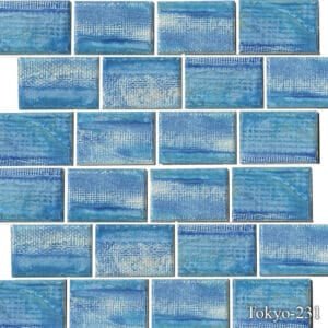 Fujiwa Tokyo Ice Blue 2X3 Rectangle Semi Gloss Porcelain Mosaic - Hey Tiles