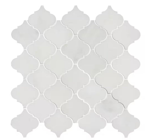 Greecian White Arabesque Mosaic 13.25 in. x 13.75 in - Hey Tiles