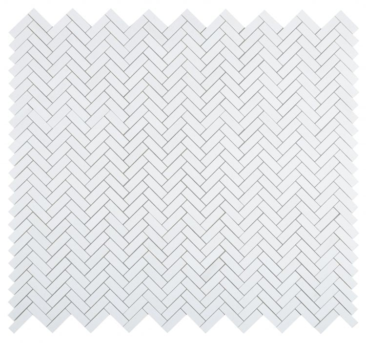 Greek Thassos White Marble Petite Chevron Mosaic Tile - Hey Tiles