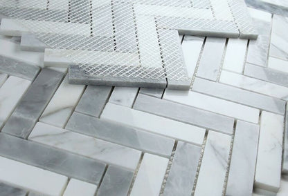 Herringbone City Grey 11.25 x 11.25 - Hey Tiles