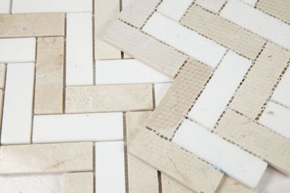 Herringbone Marfil 11 x 12.5 - Hey Tiles