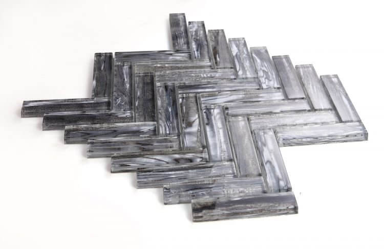 Herringbone Shell Silver 11 x 11 - Hey Tiles