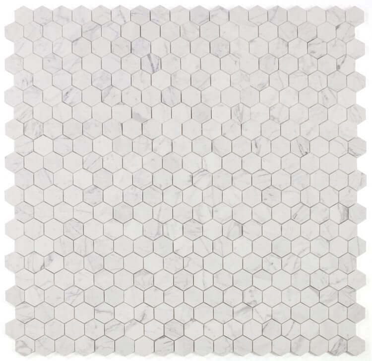 Hexagon Calacatta White 2 x 2 11.75 x 12 - Hexagon Interiors