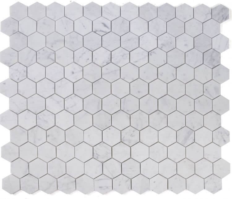Hexagon Carrara 3 x 3 10 x 11.50 - Hexagon Interiors