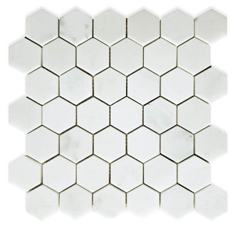 Hexagon Snow White 2 x 2 11.75 x 12 - Hexagon Interiors